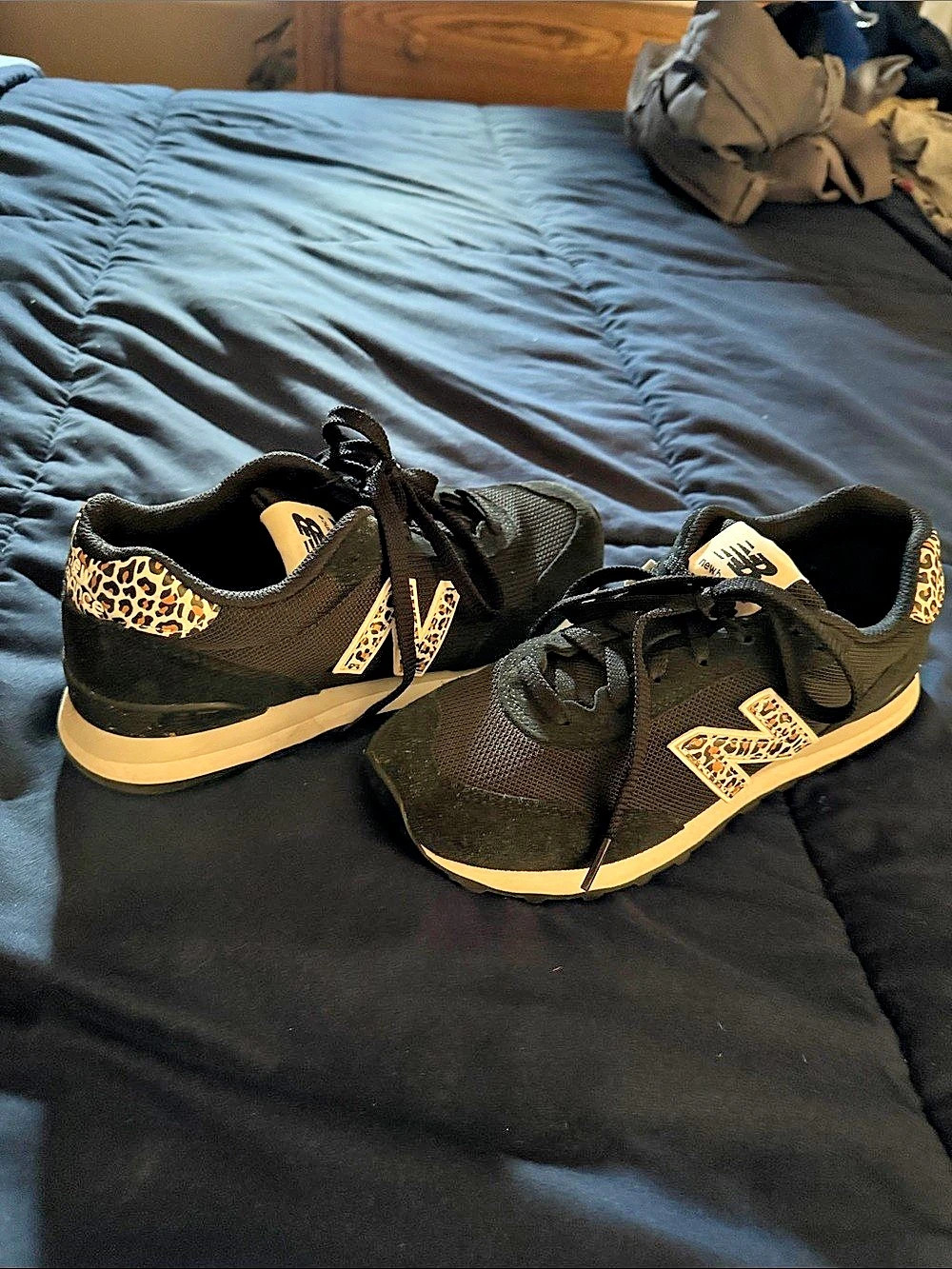 New Balance 515 Black Leopard Black & Tan Sneakers